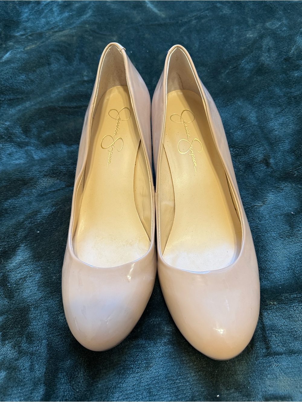 Jessica Simpson Nude Patent Wedges
